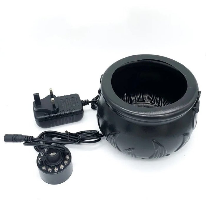 Halloween Witch Jar Atomization Lamp - Black Witch Jar Atomizer Lamp with LED Lights for Holiday Party Fog Smoke Making