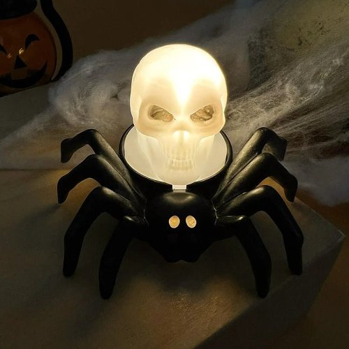 Halloween LED Eyeball Light with Spider Back - Haunted Decor Centerpiece