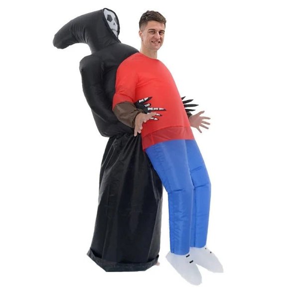 Death Grim Reaper Inflatable Costume - Robe Mask Ghost Costume Props for Halloween