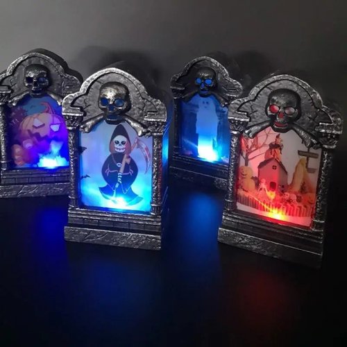 Halloween Tombstone Light LED Decorative Prop - Tombstone Ornament LED Light Up Halloween Decoration