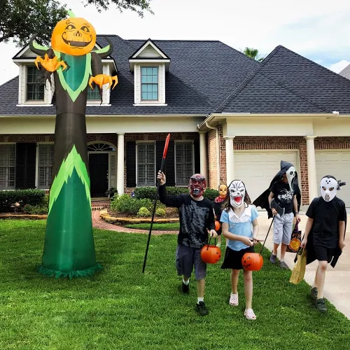 Halloween Pumpkin LED Inflatable Outdoor  - 12FT Tall Pumpkin Head Man, Blow Up Halloween Decoration for Yard, Lawn, Garden Décor