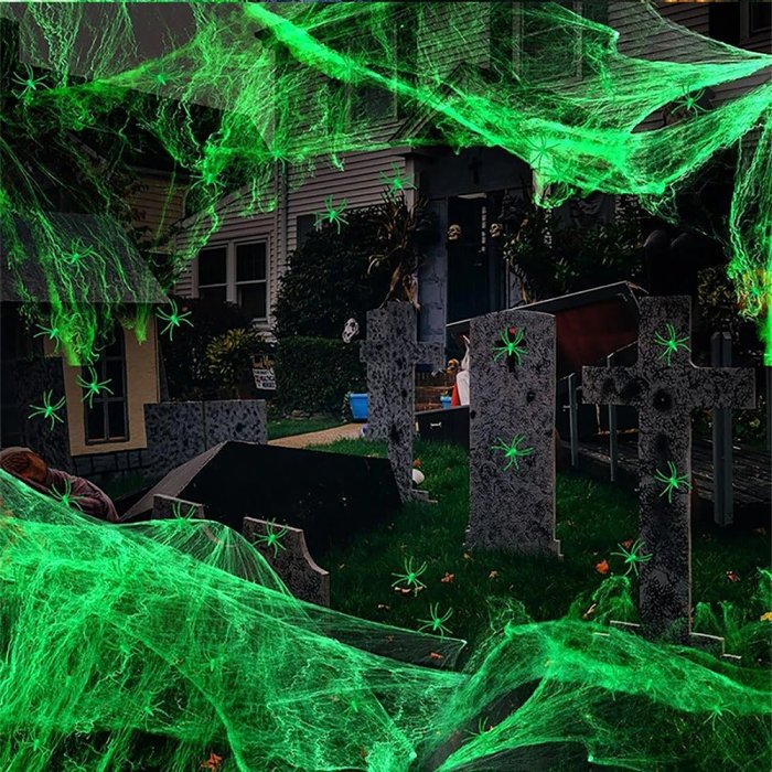 Luminous Spider Web - Glow-in-the-Dark Décor