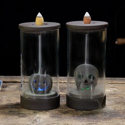 Eternal Skull Pumpkin Incense Burner - Mesmerizing Ceramic Decor