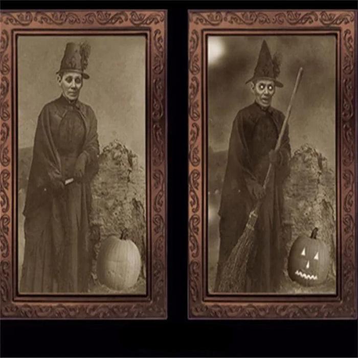 Halloween Decoration 3D Changing Face Moving Picture Frame - Spooky Ghost Portrait Halloween Wall Decoration