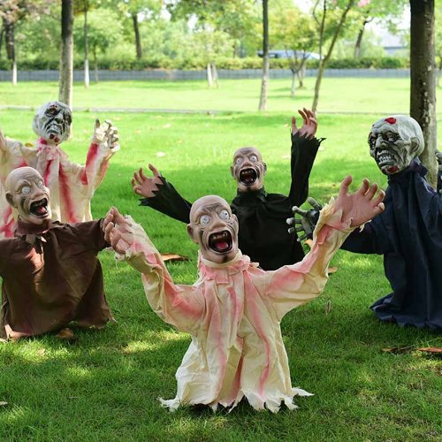 Swing Ghost Voice Control Decorative Props - Horror Halloween Props for Outdoor Garden