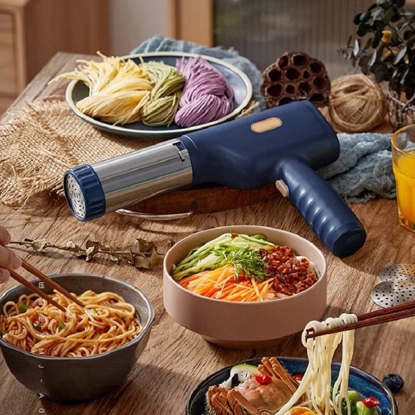 Cordless Pasta Noodle Maker - Portable Noodle Maker with Shaping Molds, Detachable and Easy to Clean