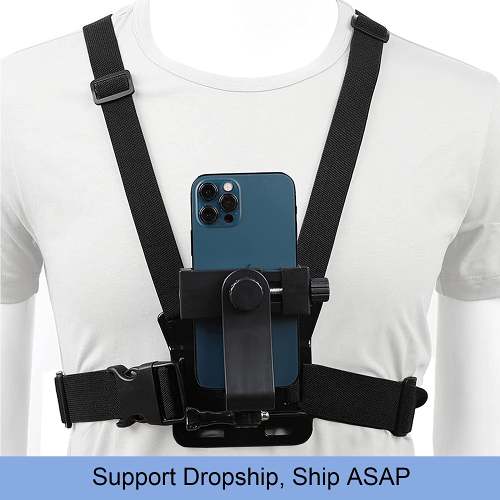 Mobile Phone Chest Mount Harness Strap Holder, Head Mount, Chest Mount