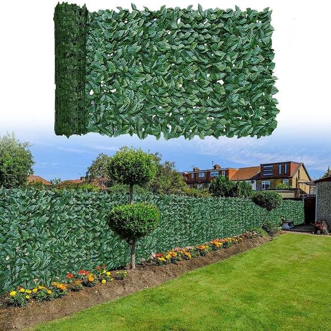 Artificial Privacy Leaf Fence Screen - Greenery for Outdoor Garden Yard Terrace Patio Balcony
