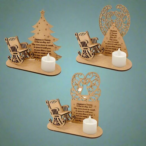 Christmas Tealight Candle Holder –  Merry Christmas in Heaven  Remembrance Ornament for Cherished Holiday Memories & Tabletop Décor