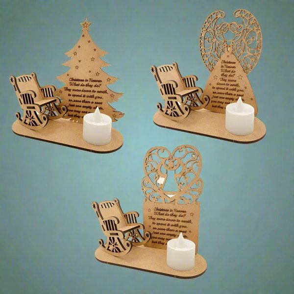 Christmas Tealight Candle Holder –  Merry Christmas in Heaven  Remembrance Ornament for Cherished Holiday Memories & Tabletop Décor