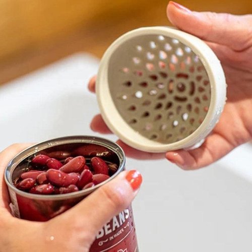 Snap On Colander - Portable Mini Can Drainer Made From Silicone for Drain Chickpeas and Tinned Fruit