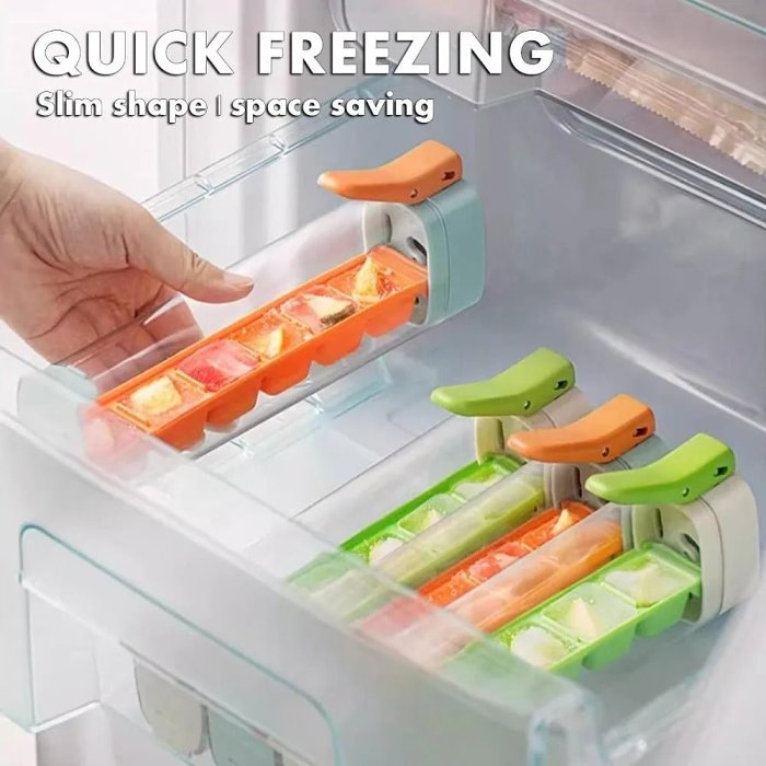 Press Ice Cube Tray - 6 Grid Silicone Food Grade Push Type Ice Tray