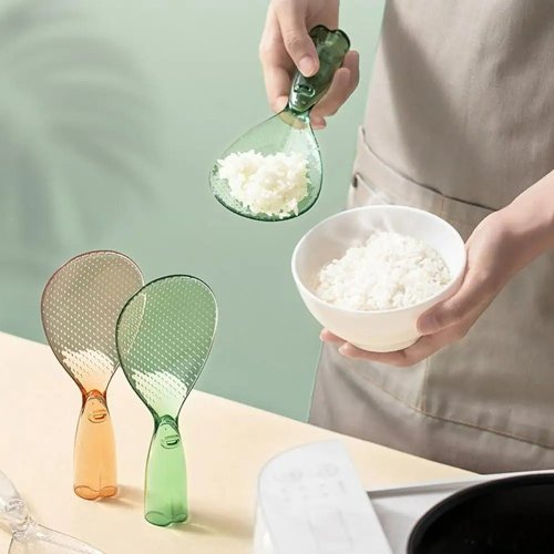 Non-Stick Rice Paddle - Transparent Standable Rice Spoon