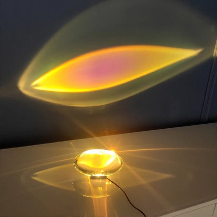 Table Lamp Led Crystal Eye - Small LED Table Lamp, Aura Night Light for Bedroom, Living Room, Party and Home Decor