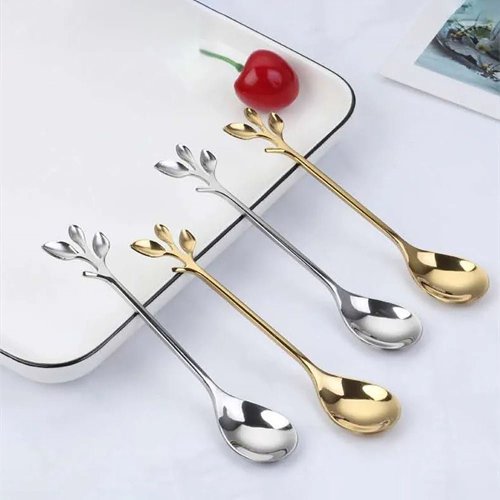 Stainless Steel Coffee Spoon or Fork – Perfect Christmas Gift! Mini Teaspoons for Desserts, Snacks, Ice Cream, and More. Elevate Your Tableware Collection