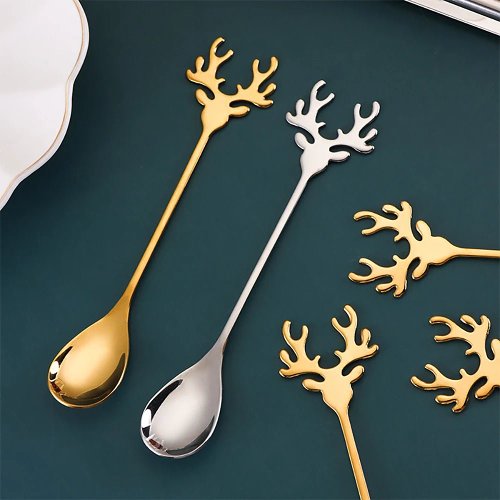 Stainless Steel Coffee Spoon or Fork – Perfect Christmas Gift! Mini Teaspoons for Desserts, Snacks, Ice Cream, and More. Elevate Your Tableware Collection