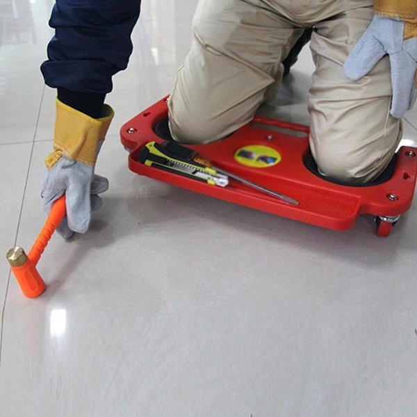 Safety Rolling Knee Pad - Rolling Knee Protection Pad with Wheels Built in Foam Padded Creeper Platform Laying Tile or Vinyl Auto Repair