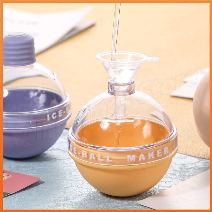 Ice Ball Maker - 4PCS Silicone Light Bulb Ice Molds with Funnel