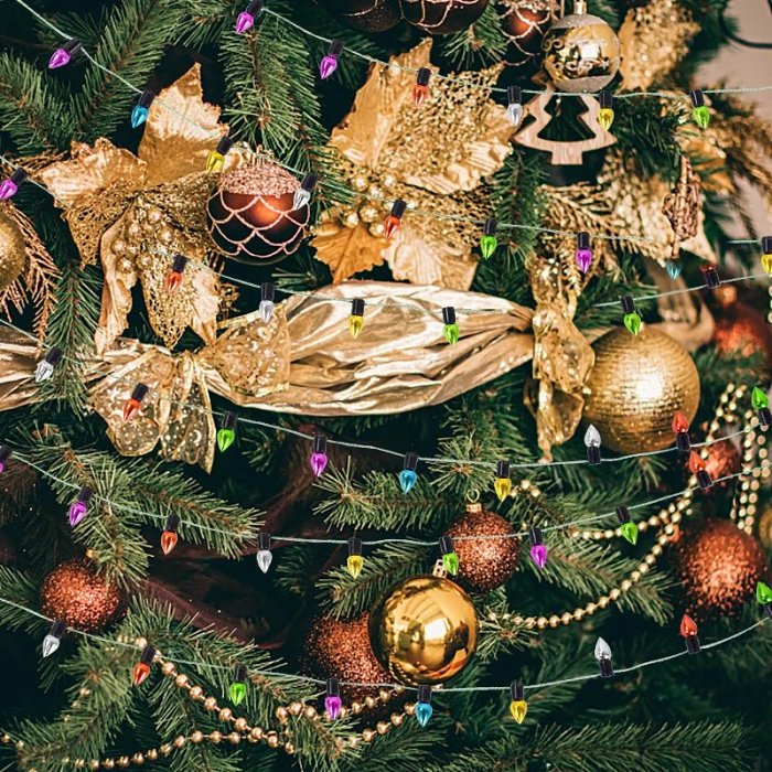 Mini Colorful Christmas Bulb String Garland – Festive Home & Tree Decorations for Christmas & New Year Magic