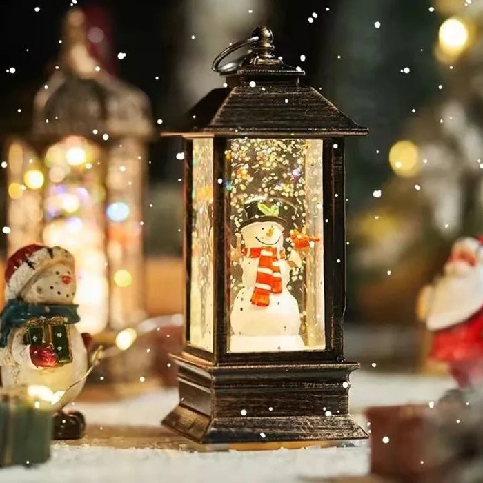 Holiday Lantern - Christmas Snow Globe Vintage Lantern Suitable for Party, Wedding, Indoor, Outdoor and Patio