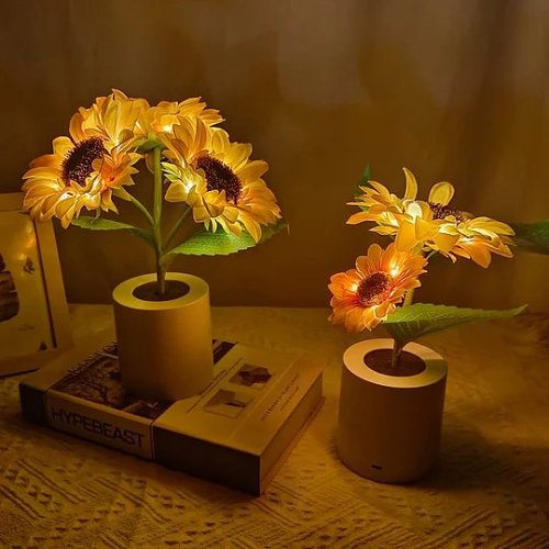 Sunflower Lamp - Artificial Sunflower in Pot with LED Lights for Valentine's Day, Mother's Day and Birthday Gifts