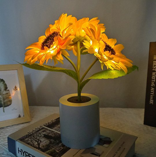 Sunflower Lamp - Artificial Sunflower in Pot with LED Lights for Valentine's Day, Mother's Day and Birthday Gifts
