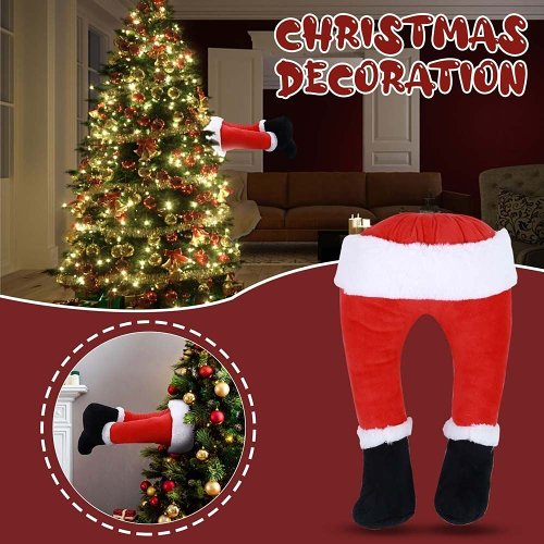 Plush Santa Legs for Christmas Tree - Christmas Tree Decoration Santa Claus Legs