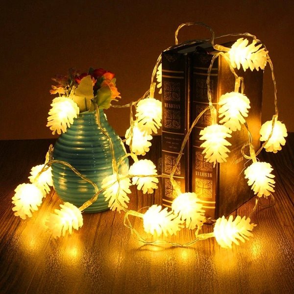 Home Decor LED Warm Pinecone Lamp - Fairy Lamp Colorful For Christmas, Holiday and Home Decor