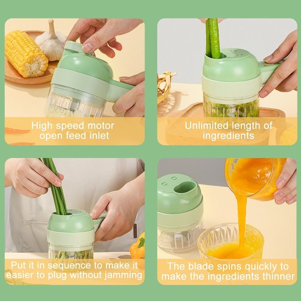 4 In 1 Hand-held Electric Kitchen Vegetable Cutter