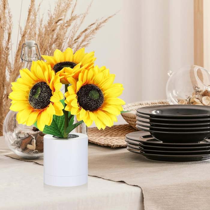 Sunflower Lamp - Artificial Sunflower in Pot with LED Lights for Valentine's Day, Mother's Day and Birthday Gifts