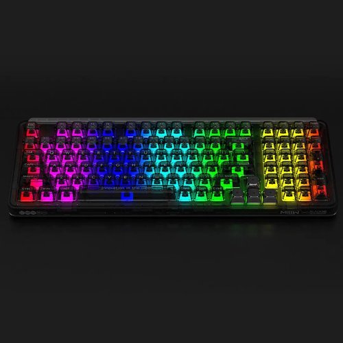 Fully Customizable RGB Aesthetic Mechanical Keyboard - Transparent Black Crystal Design