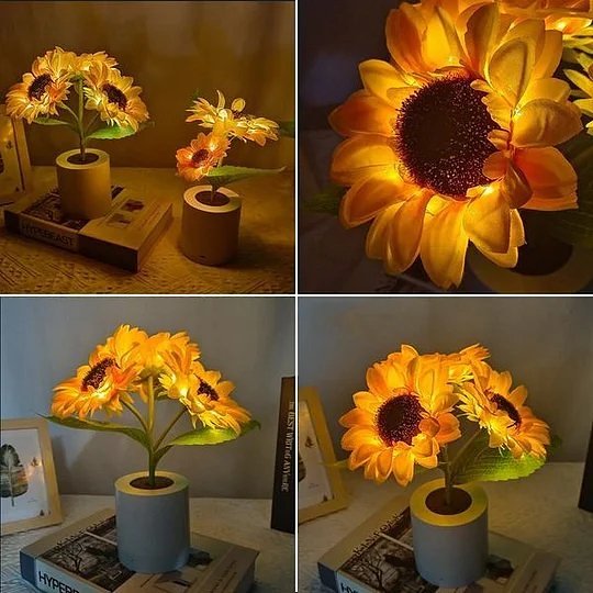 Sunflower Lamp - Artificial Sunflower in Pot with LED Lights for Valentine's Day, Mother's Day and Birthday Gifts