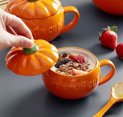 Pumpkin Mug with Lid - Cozy Autumn Charm
