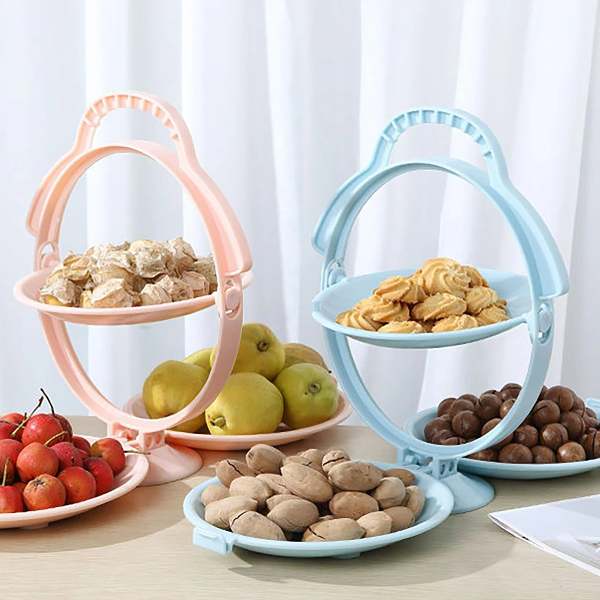 Foldable Fruit Plate - Creative Fruit Tray Dessert Display Rack Folding