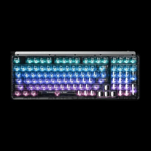 Fully Customizable RGB Aesthetic Mechanical Keyboard - Transparent Black Crystal Design
