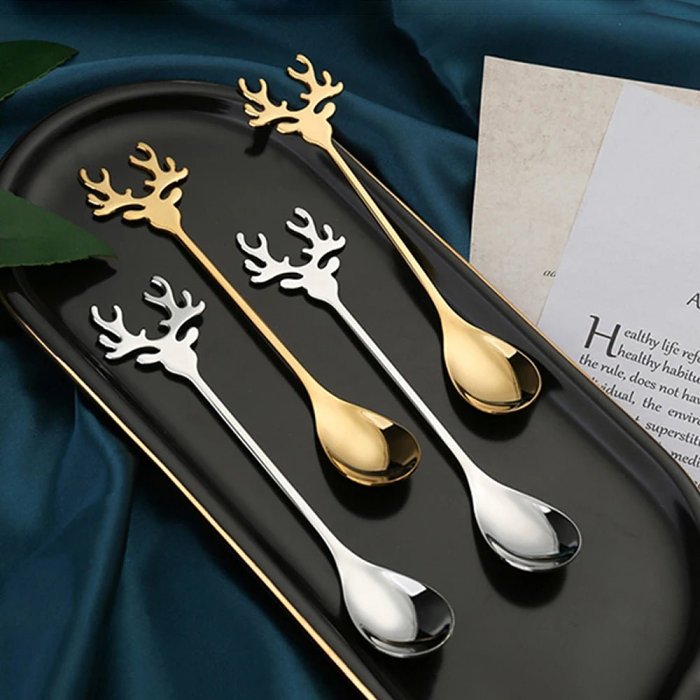 Stainless Steel Coffee Spoon or Fork – Perfect Christmas Gift! Mini Teaspoons for Desserts, Snacks, Ice Cream, and More. Elevate Your Tableware Collection
