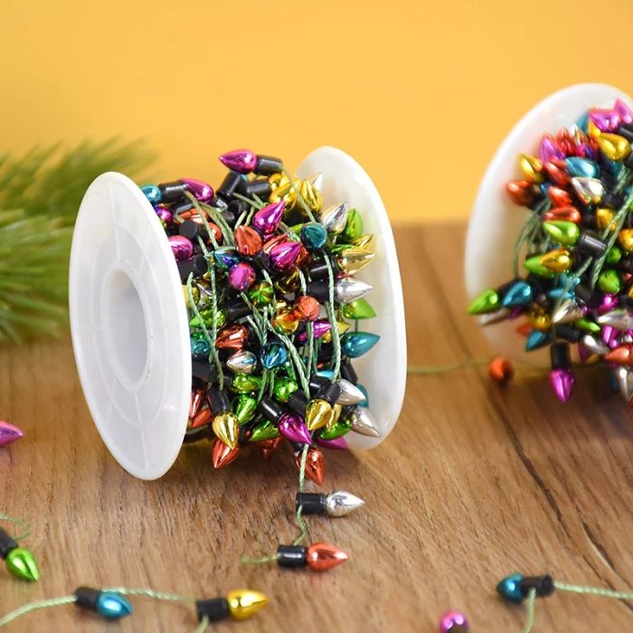 Mini Colorful Christmas Bulb String Garland – Festive Home & Tree Decorations for Christmas & New Year Magic