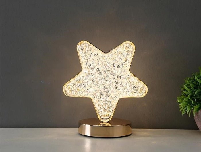 Crystal Touch Night Light – USB LED 3D Moon, Star, Square and Round Lamp for Dreamy Bedroom Ambience