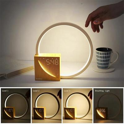 Touch Control Bedside Lamp – Night Light with Natural Sounds and Alarm Clock, Featuring 3 Levels of Brightness
