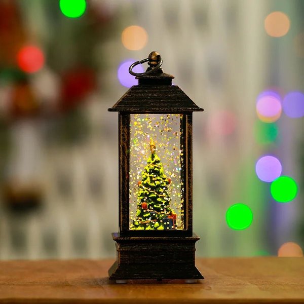 Holiday Lantern - Christmas Snow Globe Vintage Lantern Suitable for Party, Wedding, Indoor, Outdoor and Patio