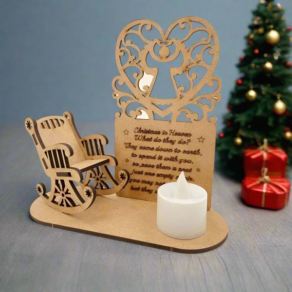 Christmas Tealight Candle Holder –  Merry Christmas in Heaven  Remembrance Ornament for Cherished Holiday Memories & Tabletop Décor