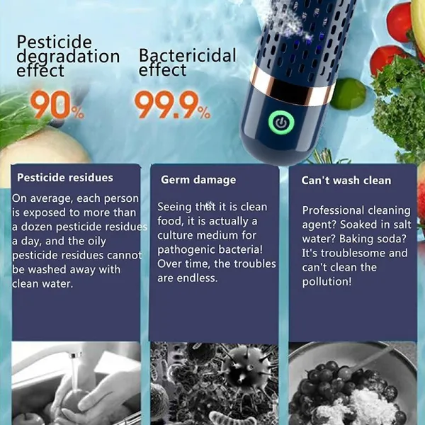 Vegetable Disinfection Machine - Capsule Shape Wireless Disinfection Machine