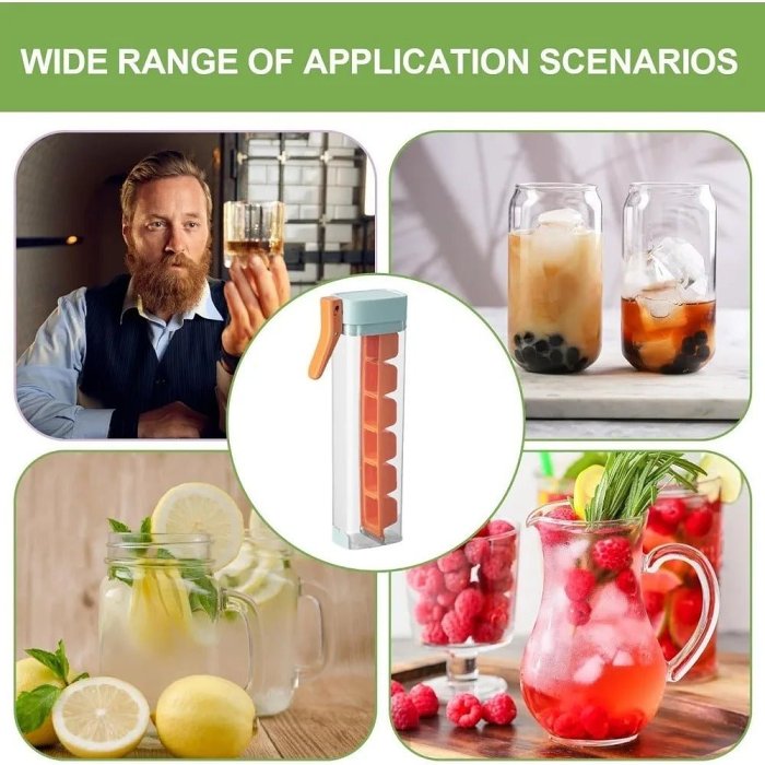 Press Ice Cube Tray - 6 Grid Silicone Food Grade Push Type Ice Tray