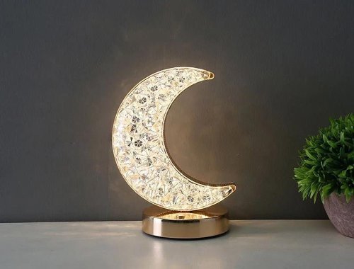 Crystal Touch Night Light – USB LED 3D Moon, Star, Square and Round Lamp for Dreamy Bedroom Ambience