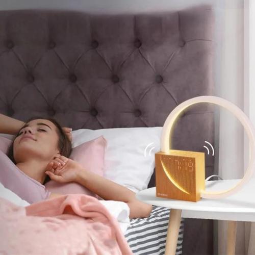 Touch Control Bedside Lamp – Night Light with Natural Sounds and Alarm Clock, Featuring 3 Levels of Brightness