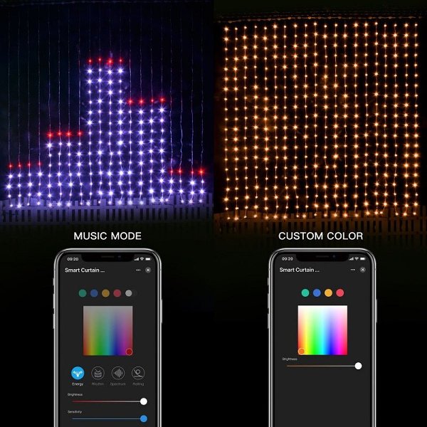 DIY Smart Curtain Lights - LED Curtain String Light, Lamp APP Remote Control Display