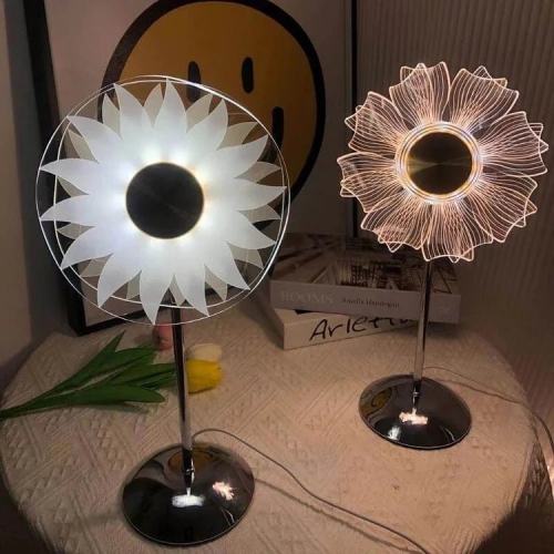 Windmill Sunflower Lamp - Study Lamp, LED Crystal Table Lamp Atmosphere Light Decorative Bedside Night Light