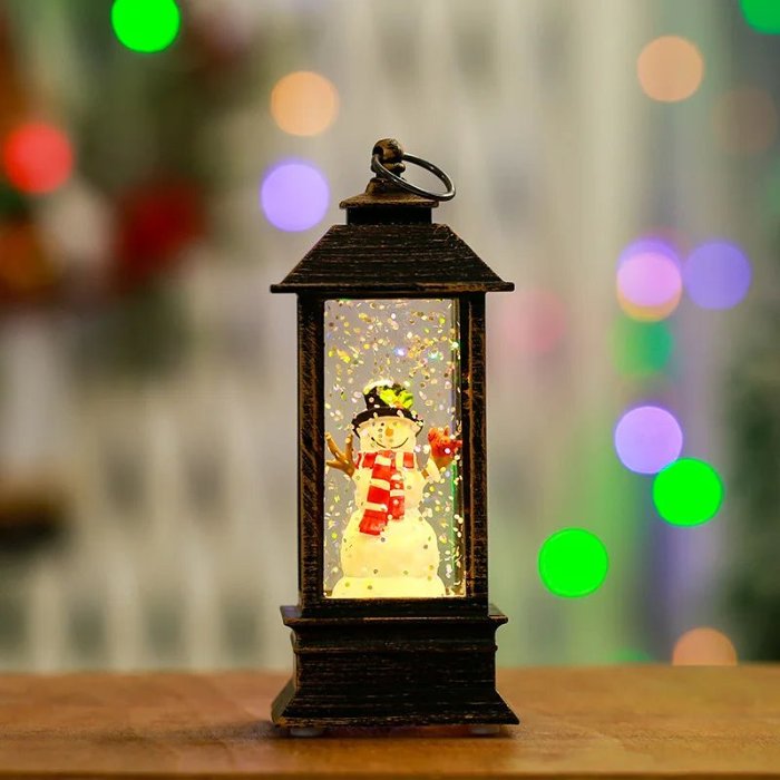 Holiday Lantern - Christmas Snow Globe Vintage Lantern Suitable for Party, Wedding, Indoor, Outdoor and Patio