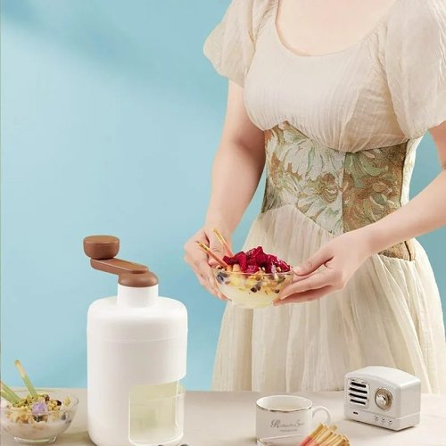 Portable Ice Shaver - Hand-Shaved Ice Machine for Household Use