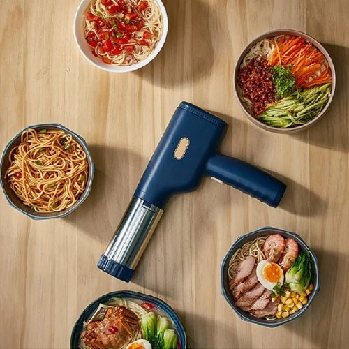 Cordless Pasta Noodle Maker - Portable Noodle Maker with Shaping Molds, Detachable and Easy to Clean